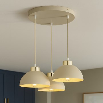 Brilagi - Lustr na lanku MOON 3xE27/60W/230V béžová/zlatá