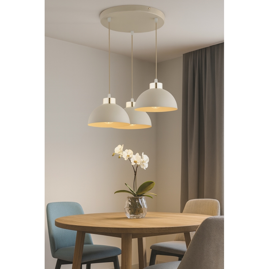 Brilagi - Lustr na lanku MOON 3xE27/60W/230V béžová/zlatá