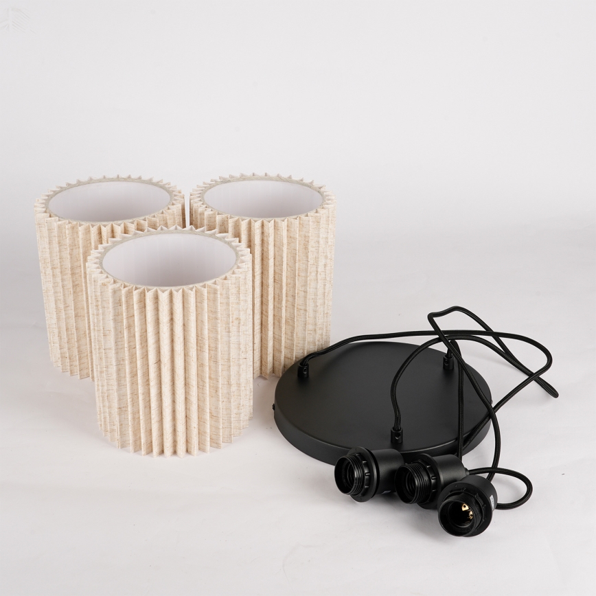 Brilagi - Lustr na lanku NORDIC WAVE 3xE27/15W/230V pr. 38 cm len/černá