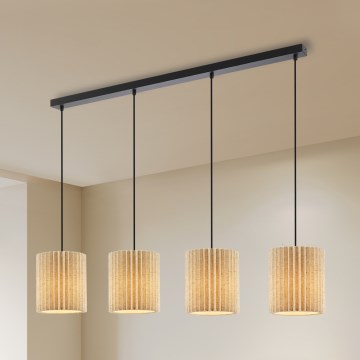 Brilagi - Lustr na lanku NORDIC WAVE 4xE27/15W/230V len/černá