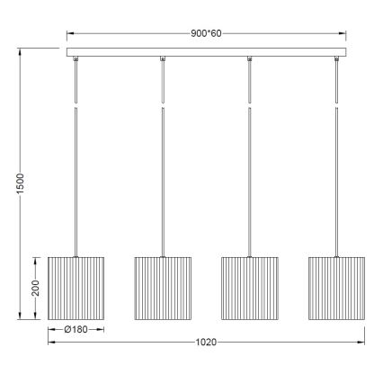 Brilagi - Lustr na lanku NORDIC WAVE 4xE27/15W/230V len/černá