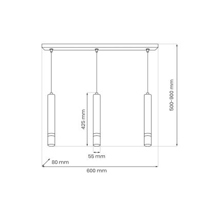 Brilagi - Lustr na lanku POKER 3xGU10/25W/230V béžová/zlatá