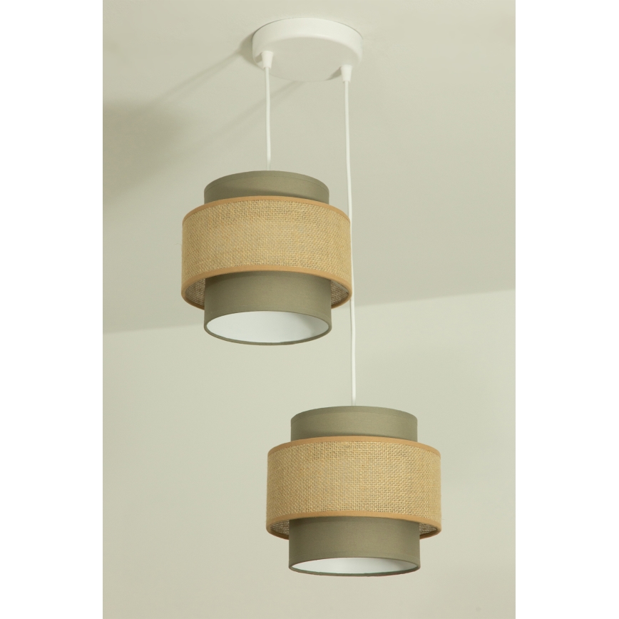 Brilagi - Lustr na lanku RESNA 2xE27/60W/230V pr. 30 cm hnědá/béžová
