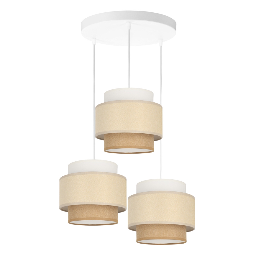 Brilagi - Lustr na lanku RESNA 3xE27/60W/230V pr. 45 cm krémová/béžová