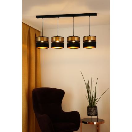 Brilagi - Lustr na lanku ROYAL 4xE27/15W/230V černá/zlatá