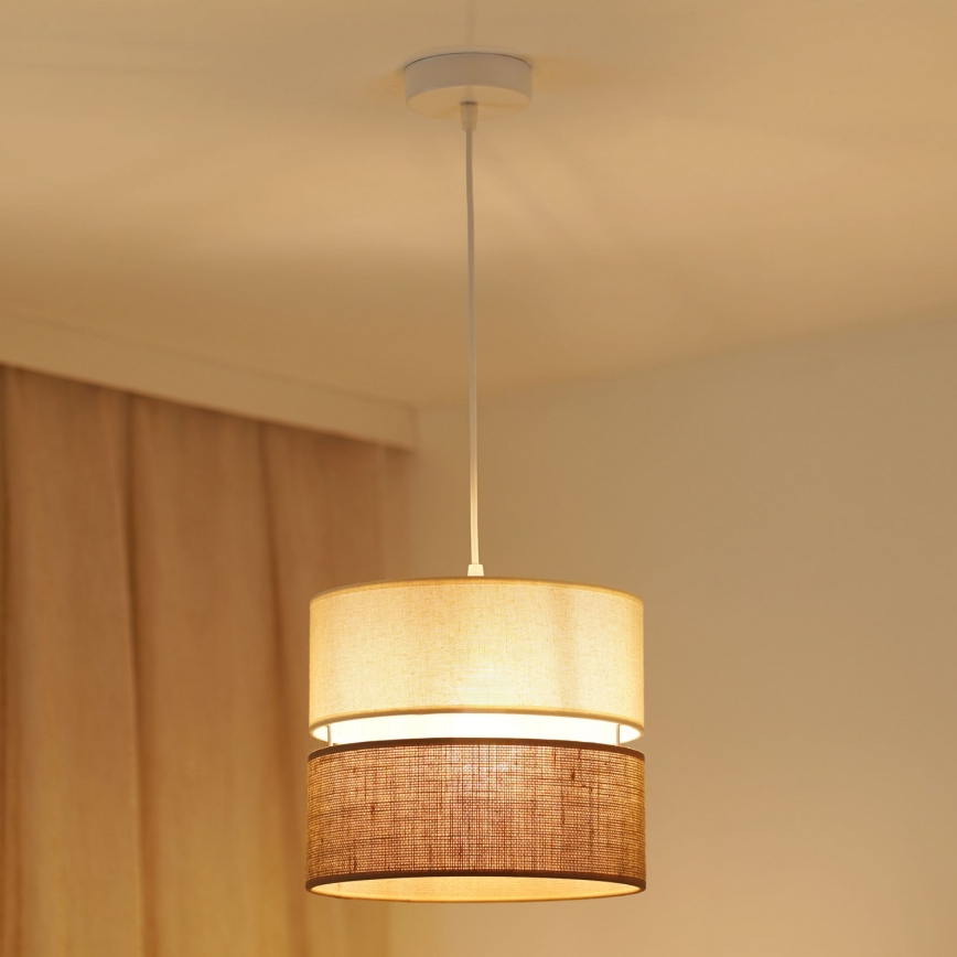 Brilagi - Lustr na lanku ROYAL YUTE 1xE27/15W/230V pr. 25 cm béžová/krémová