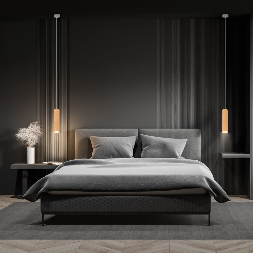 Brilagi - Lustr na lanku SELE 1xGU10/30W/230V bílá/dekor dubu