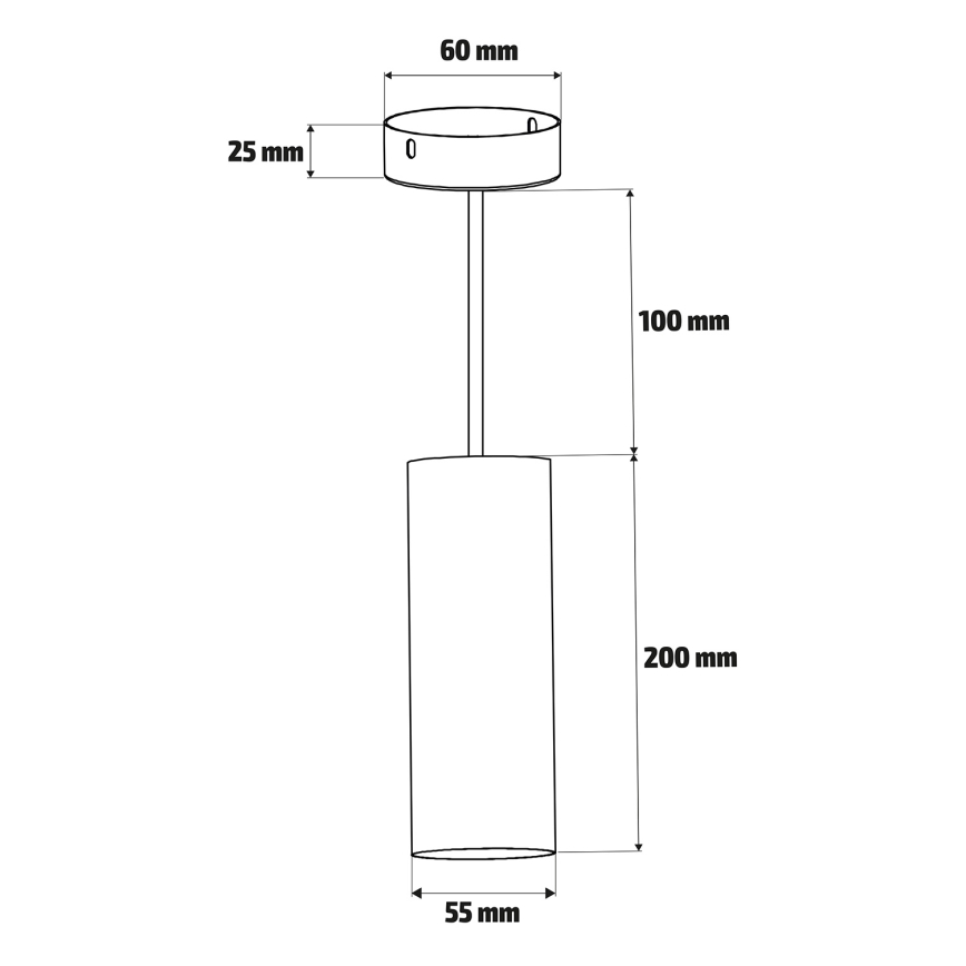 Brilagi - Lustr na lanku SELE 1xGU10/30W/230V černá/dekor dubu