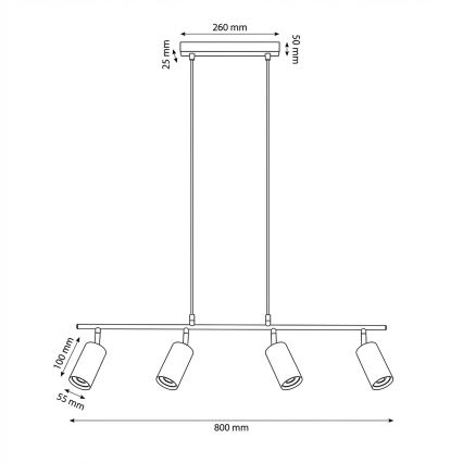 Brilagi - Lustr na lanku SELE 4xGU10/30W/230V béžová
