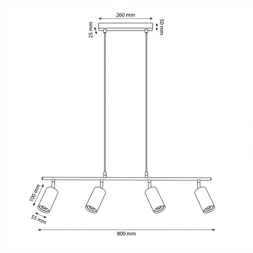 Brilagi - Lustr na lanku SELE 4xGU10/30W/230V béžová