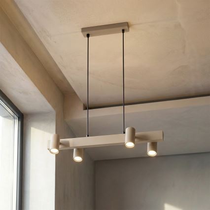 Brilagi - Lustr na lanku SELE 4xGU10/30W/230V béžová