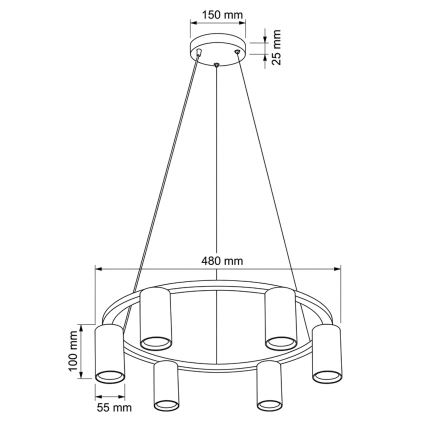 Brilagi - Lustr na lanku SELE 6xGU10/30W/230V bílá