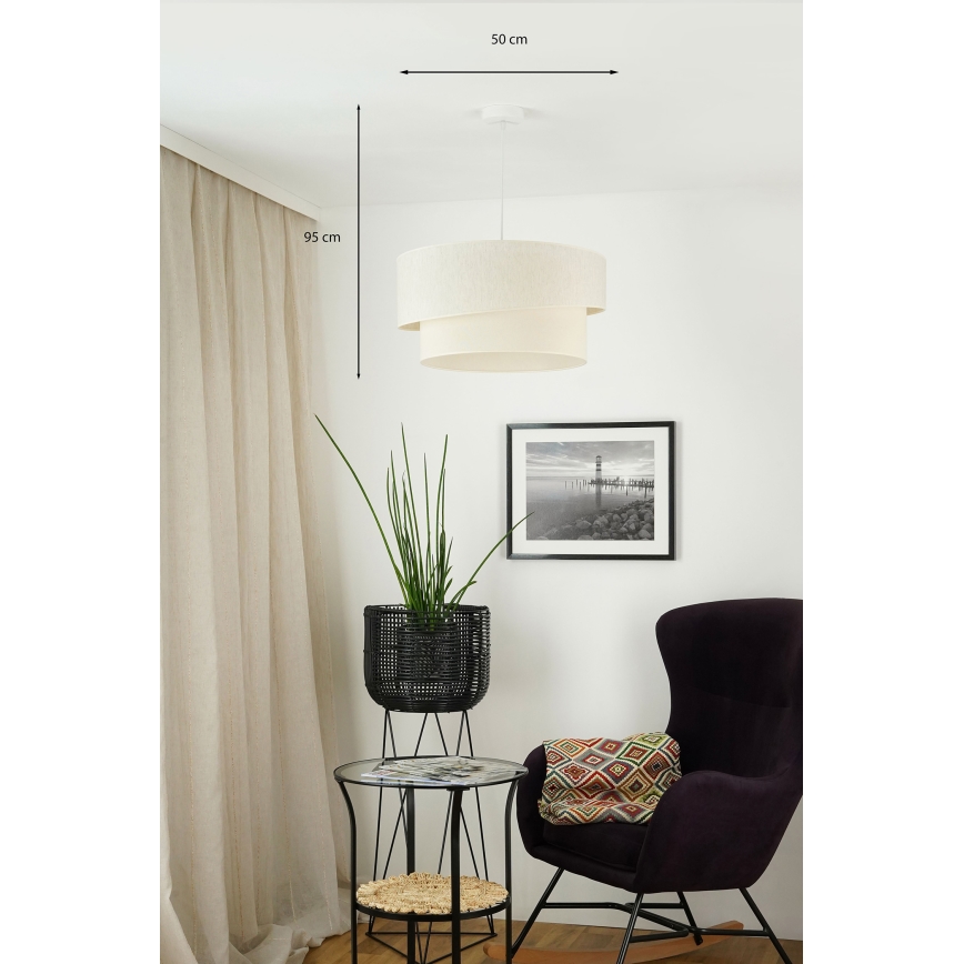 Brilagi - Lustr na lanku SHINE 1xE27/15W/230V pr. 50 cm krémová