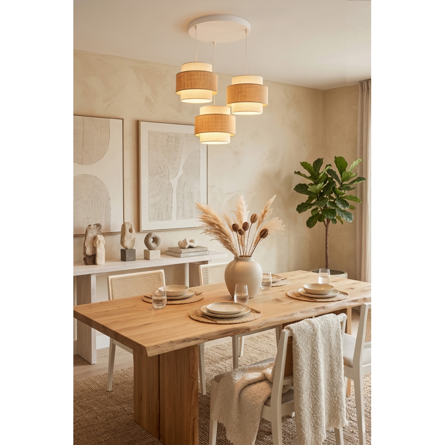 Brilagi - Lustr na lanku SPACE 3xE27/60W/230V pr. 40 cm béžová/krémová