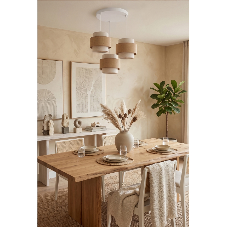 Brilagi - Lustr na lanku SPACE 3xE27/60W/230V pr. 40 cm béžová/krémová