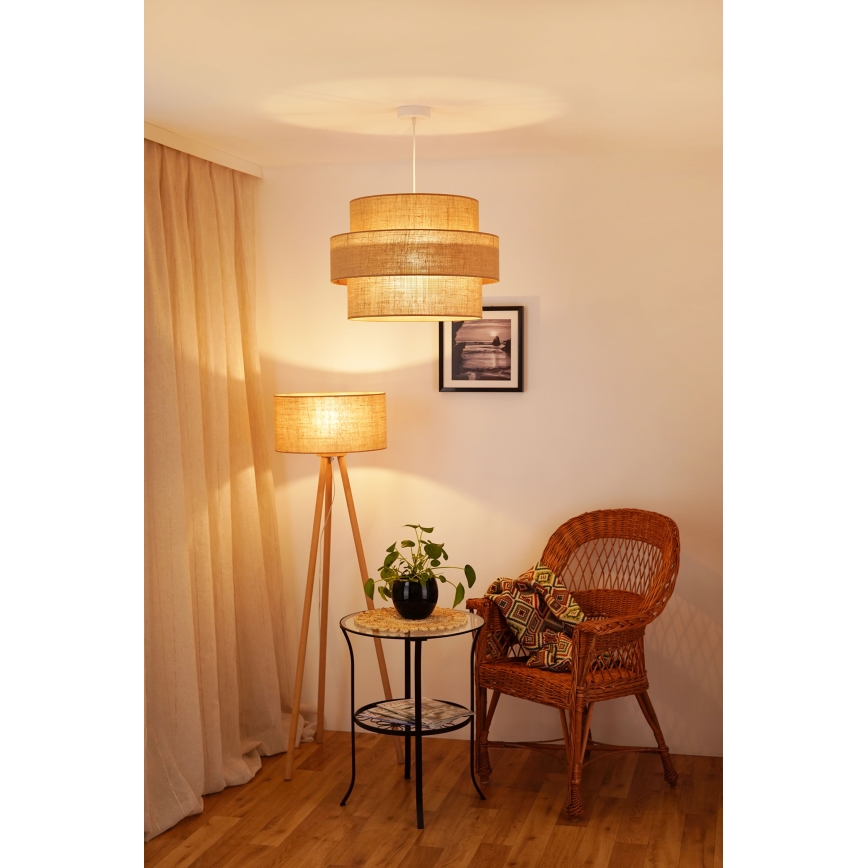 Brilagi - Lustr na lanku SPACE YUTE 1xE27/15W/230V pr. 50 cm béžová/bílá
