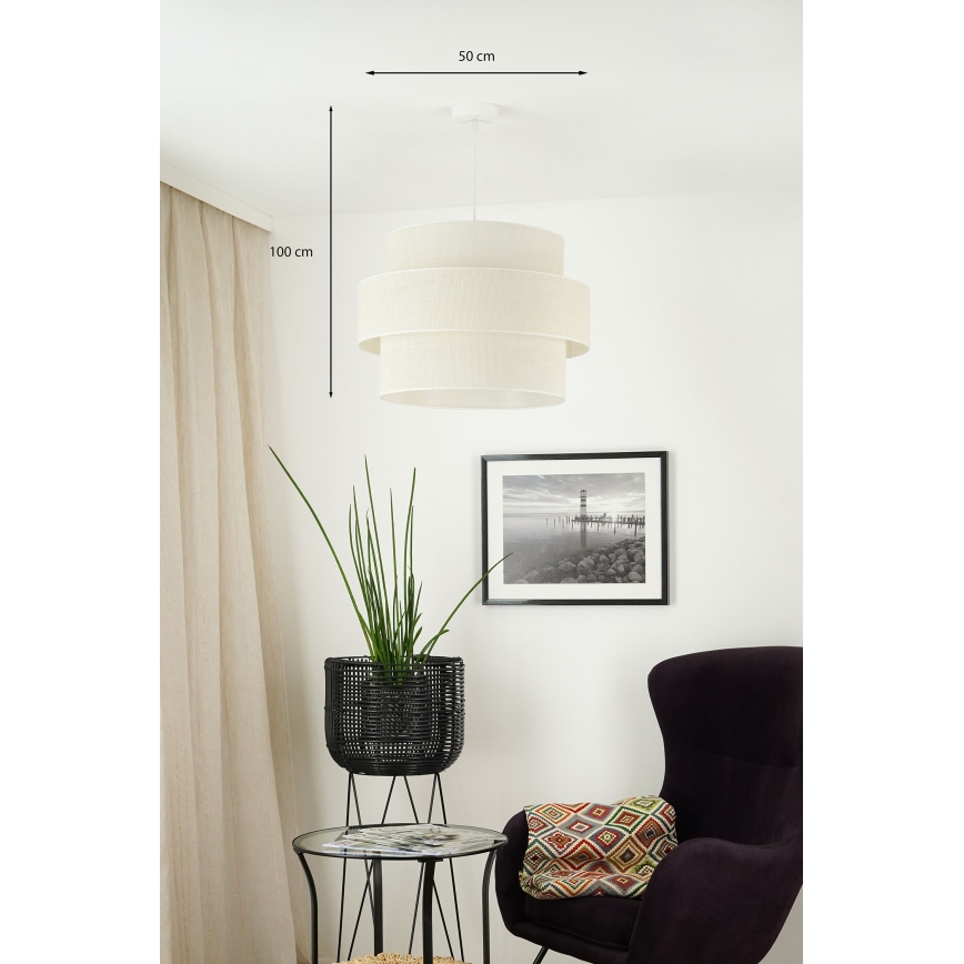 Brilagi - Lustr na lanku SPACE YUTE 1xE27/15W/230V pr. 50 cm krémová/bílá