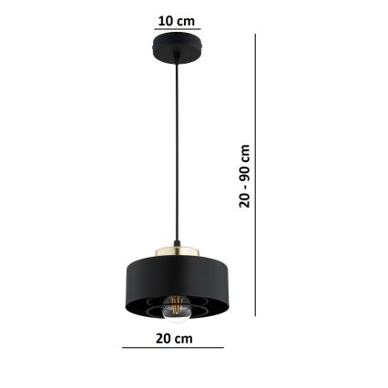 Brilagi - Lustr na lanku SPRING 1xE27/60W/230V pr. 20 cm černá/zlatá