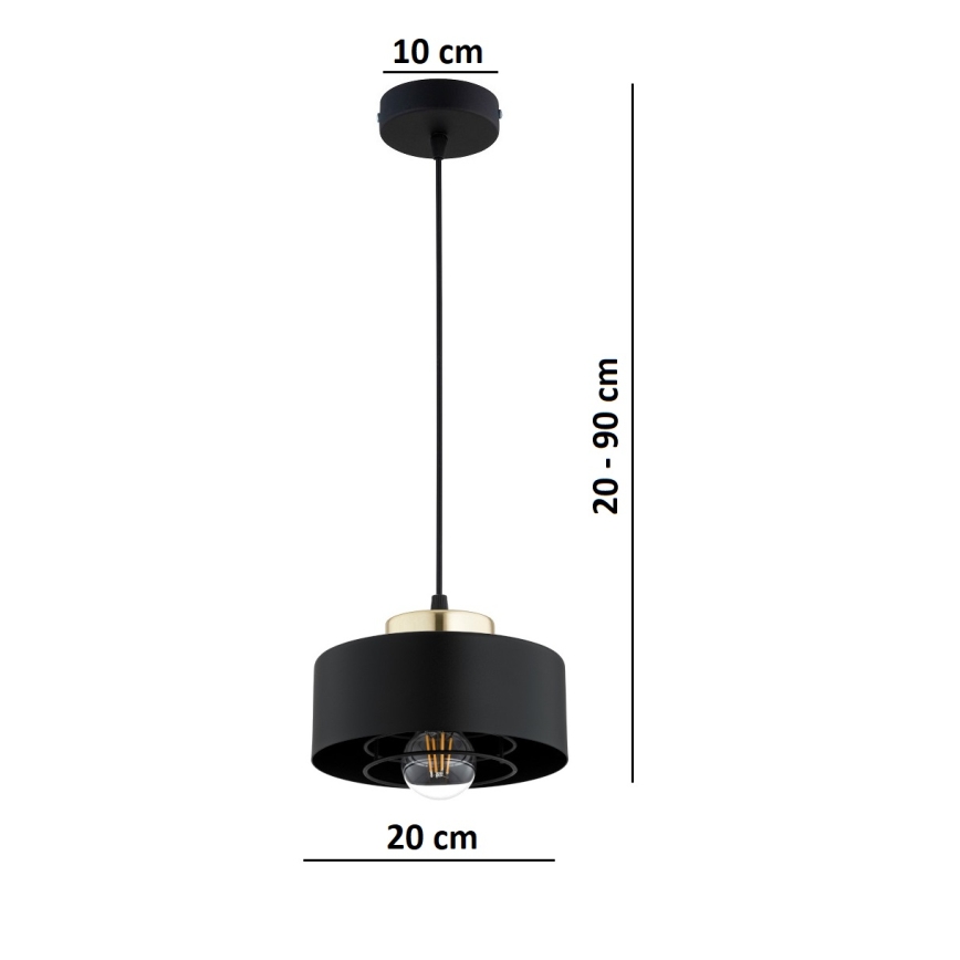 Brilagi - Lustr na lanku SPRING 1xE27/60W/230V pr. 20 cm černá/zlatá