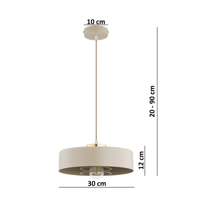 Brilagi - Lustr na lanku SPRING 1xE27/60W/230V pr. 30 cm béžová/zlatá