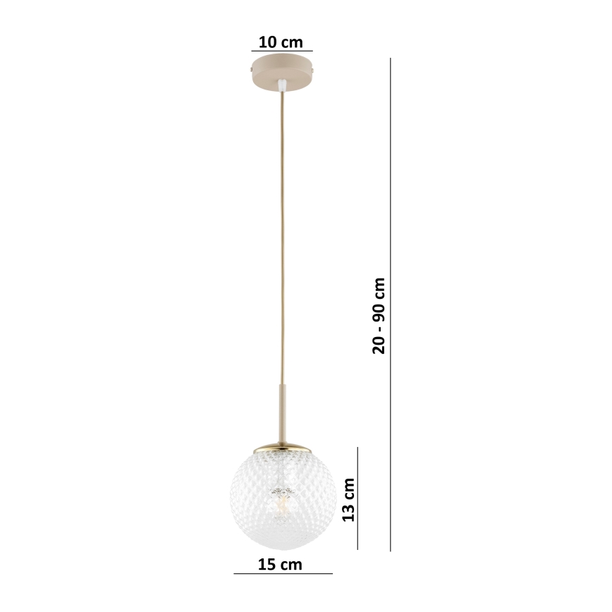 Brilagi - Lustr na lanku STELLA 1xE27/60W/230V pr. 15 cm béžová/zlatá
