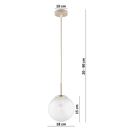 Brilagi - Lustr na lanku STELLA 1xE27/60W/230V pr. 18 cm béžová/zlatá