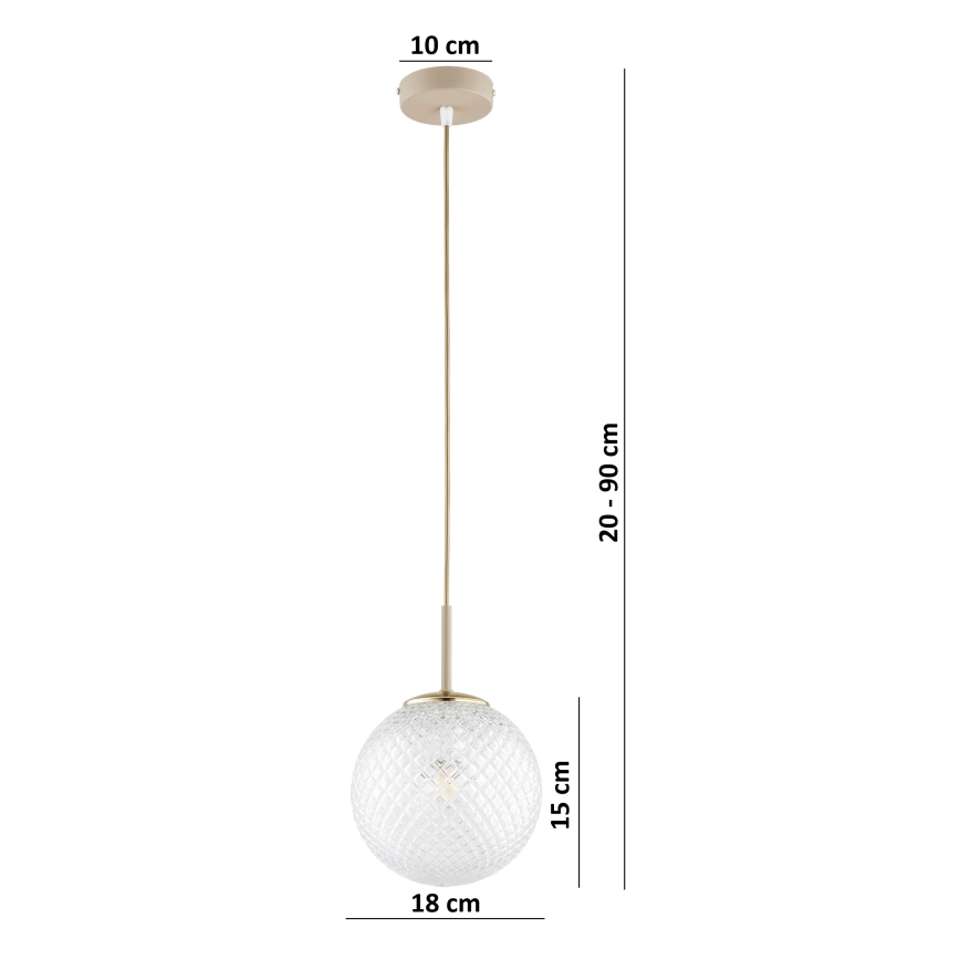 Brilagi - Lustr na lanku STELLA 1xE27/60W/230V pr. 18 cm béžová/zlatá