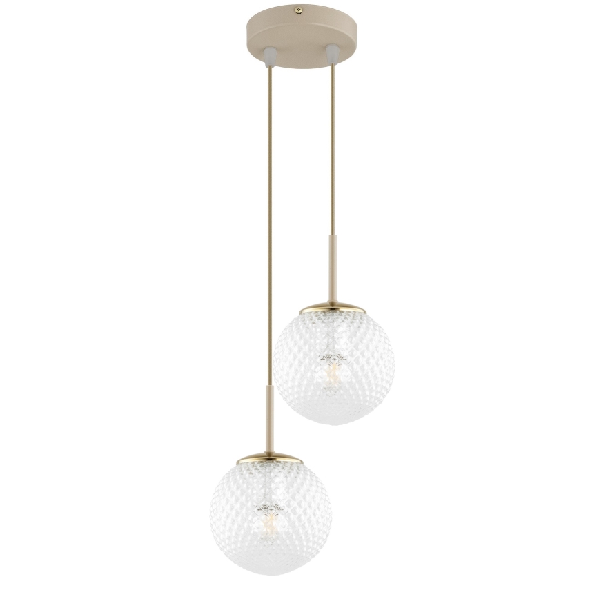 Brilagi - Lustr na lanku STELLA 2xE27/60W/230V béžová/zlatá