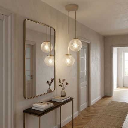 Brilagi - Lustr na lanku STELLA 2xE27/60W/230V béžová/zlatá