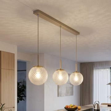 Brilagi - Lustr na lanku STELLA 3xE27/60W/230V béžová/zlatá