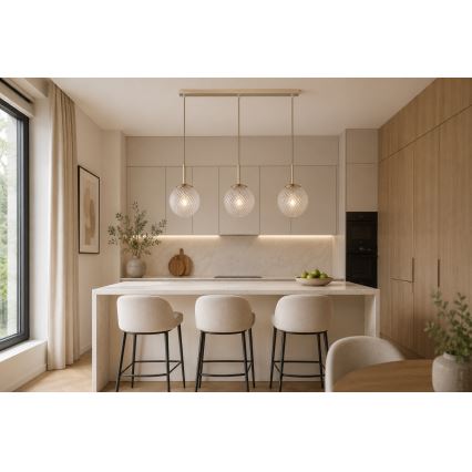 Brilagi - Lustr na lanku STELLA 3xE27/60W/230V béžová/zlatá