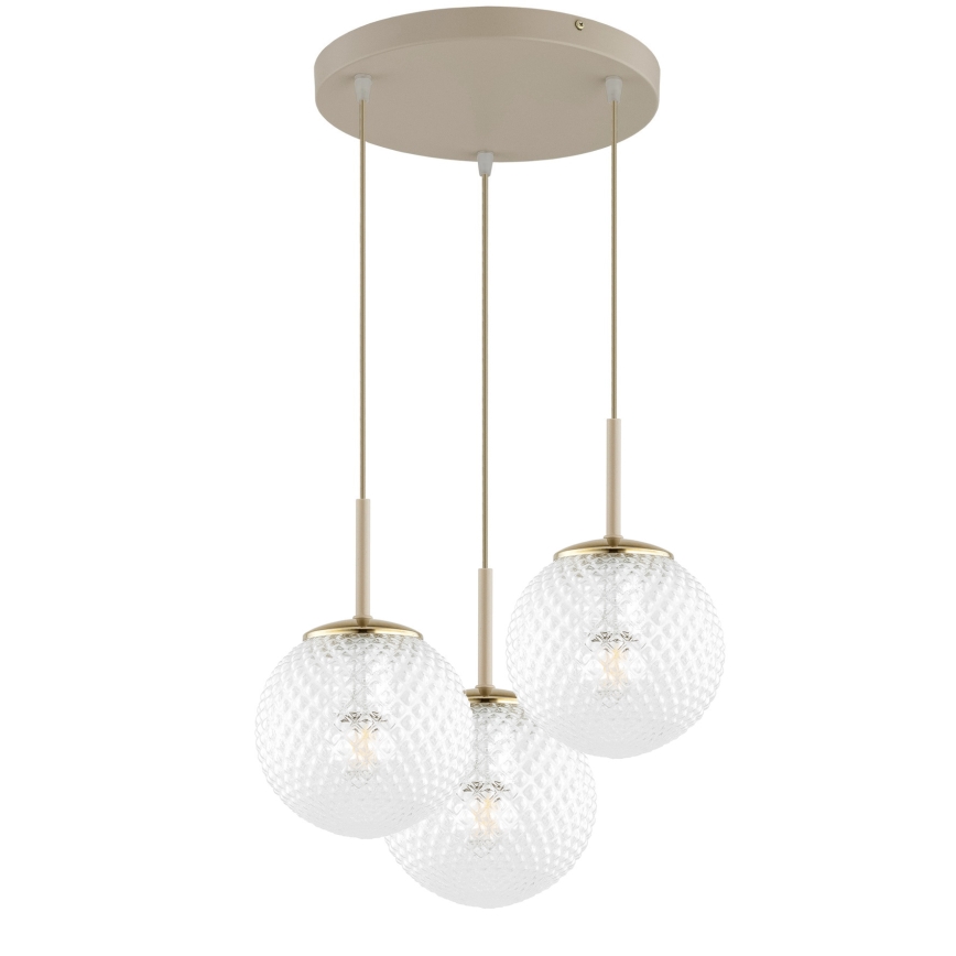 Brilagi - Lustr na lanku STELLA 3xE27/60W/230V béžová/zlatá