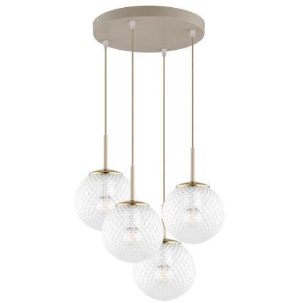 Brilagi - Lustr na lanku STELLA 4xE27/60W/230V béžová/zlatá