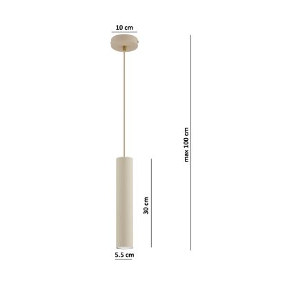 Brilagi - Lustr na lanku TUBE 1xGU10/15W/230V béžová/zlatá