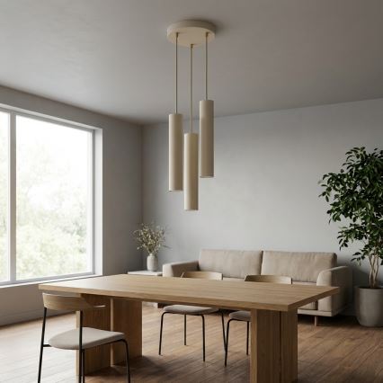 Brilagi - Lustr na lanku TUBE 3xGU10/15W/230V béžová/zlatá