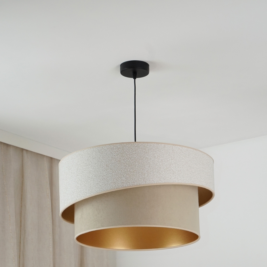 Brilagi - Lustr na lanku VEGAS SHINE 1xE27/15W/230V pr. 50 cm krémová/béžová