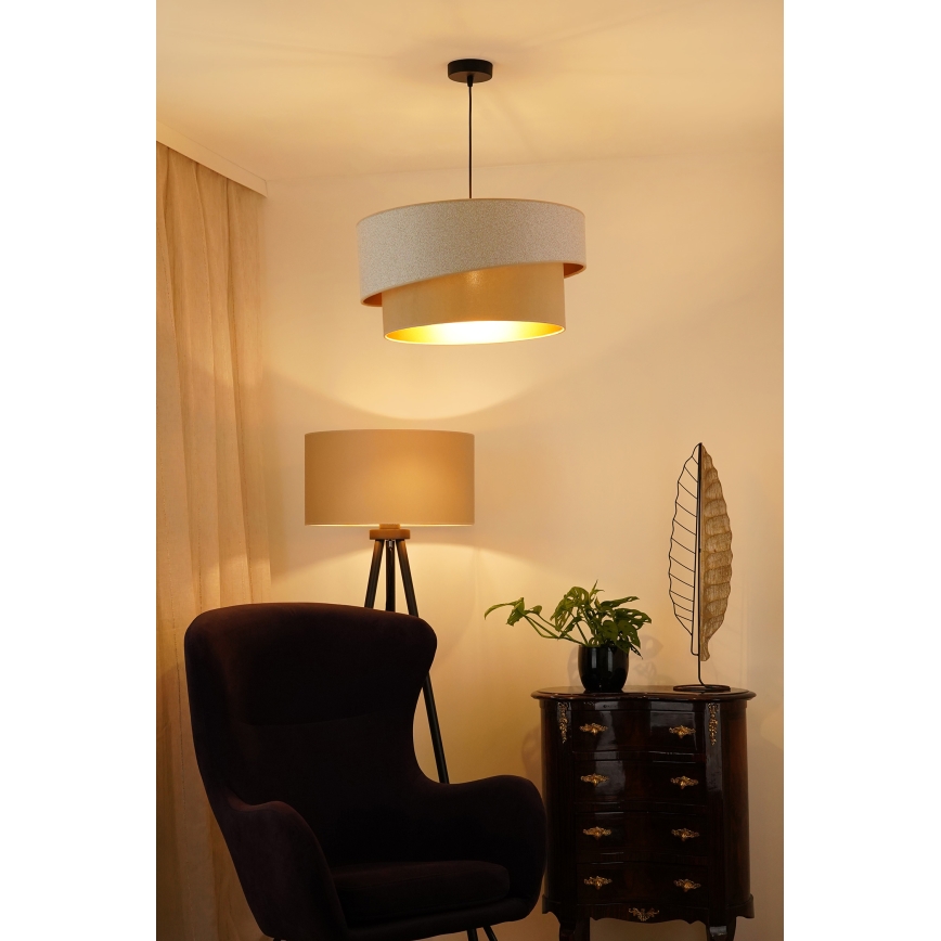 Brilagi - Lustr na lanku VEGAS SHINE 1xE27/15W/230V pr. 50 cm krémová/béžová