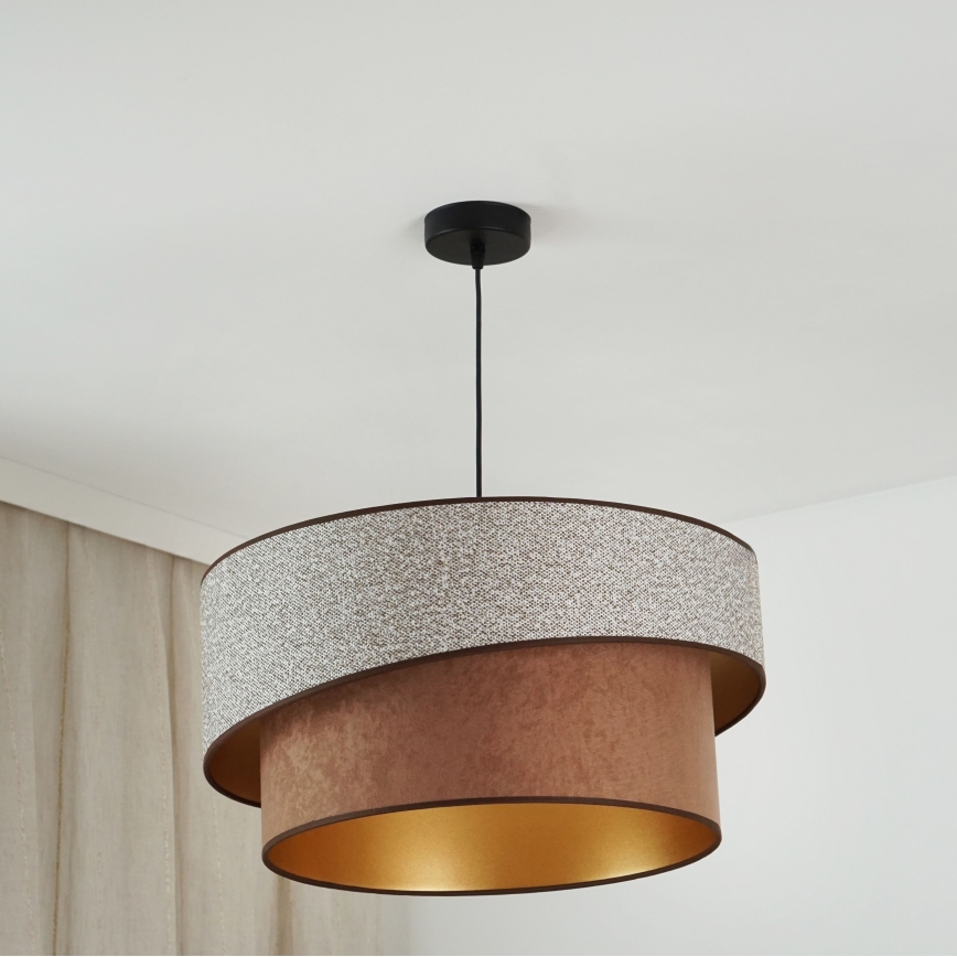 Brilagi - Lustr na lanku VEGAS SHINE 1xE27/15W/230V pr. 50 cm šedá/hnědá