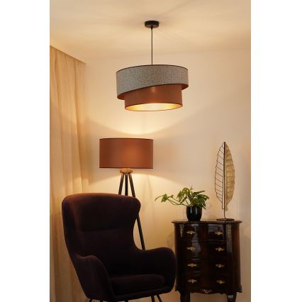 Brilagi - Lustr na lanku VEGAS SHINE 1xE27/15W/230V pr. 50 cm šedá/hnědá
