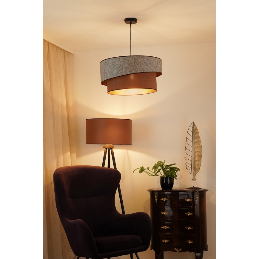 Brilagi - Lustr na lanku VEGAS SHINE 1xE27/15W/230V pr. 50 cm šedá/hnědá