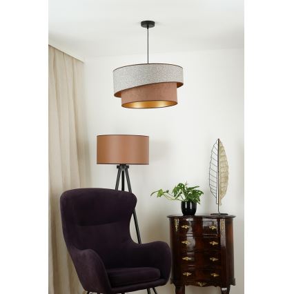 Brilagi - Lustr na lanku VEGAS SHINE 1xE27/15W/230V pr. 50 cm šedá/hnědá