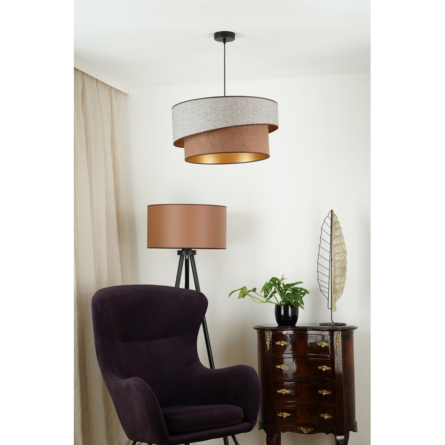 Brilagi - Lustr na lanku VEGAS SHINE 1xE27/15W/230V pr. 50 cm šedá/hnědá