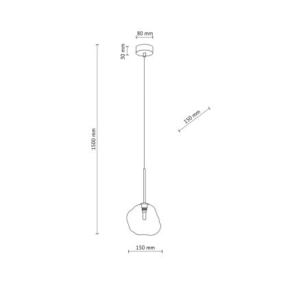 Brilagi - Lustr na lanku VULCANO 1xG9/8W/230V pr. 15 cm černá/kouřová černá