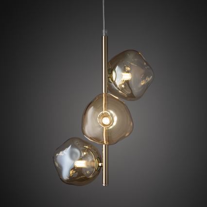 Brilagi - Lustr na lanku VULCANO 3xG9/8W/230V zlatá/kouřová béžová
