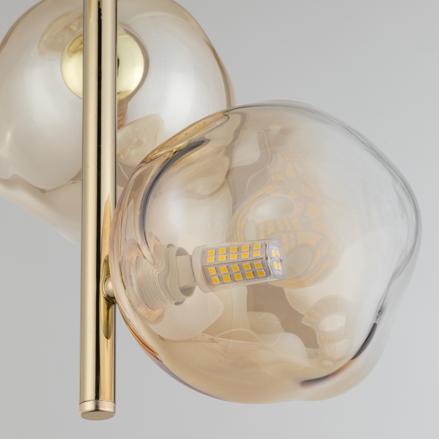 Brilagi - Lustr na lanku VULCANO 3xG9/8W/230V zlatá/kouřová béžová