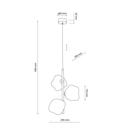Brilagi - Lustr na lanku VULCANO 3xG9/8W/230V zlatá/kouřová béžová