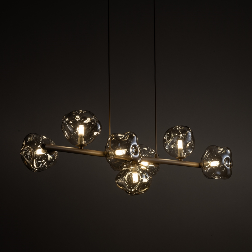 Brilagi - Lustr na lanku VULCANO 7xG9/8W/230V béžová/kouřová béžová