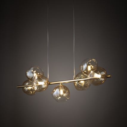 Brilagi - Lustr na lanku VULCANO 7xG9/8W/230V zlatá/kouřová béžová