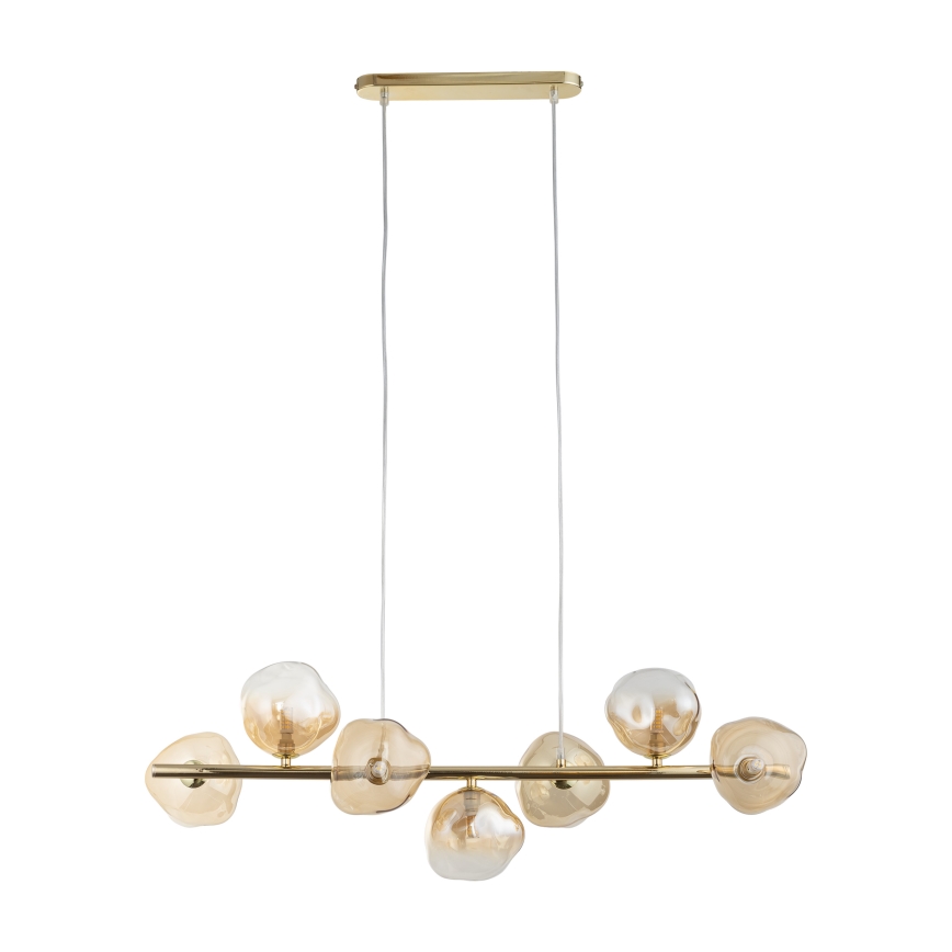 Brilagi - Lustr na lanku VULCANO 7xG9/8W/230V zlatá/kouřová béžová