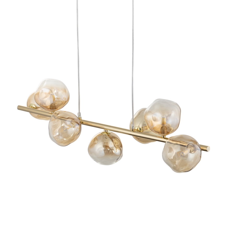 Brilagi - Lustr na lanku VULCANO 7xG9/8W/230V zlatá/kouřová béžová